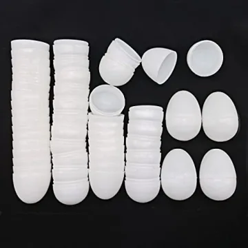 YTYKINOY 30pcs Blank White Plastic Easter Eggs for DIY Projects