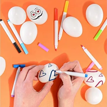 YTYKINOY 30pcs Blank White Plastic Easter Eggs for DIY Projects
