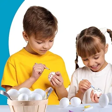 YTYKINOY 30pcs Blank White Plastic Easter Eggs for DIY Projects