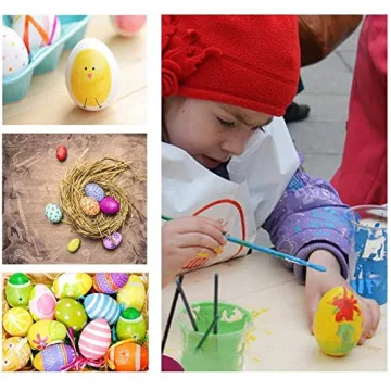 YTYKINOY 30pcs Blank White Plastic Easter Eggs for DIY Projects