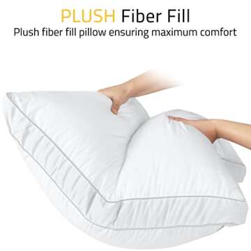 Utopia Bedding Bed Pillows for Sleeping European Size (White), Set of 2, Cooling Hotel Quality, Gusseted Pillow for Back, Stomach or Side Sleepers