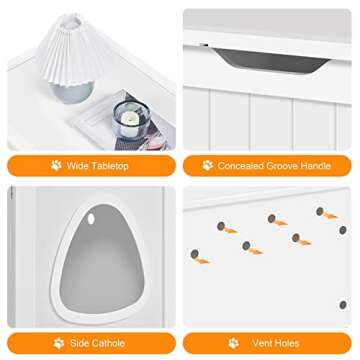 Topeakmart Hidden Cat Litter Box Enclosure Furniture