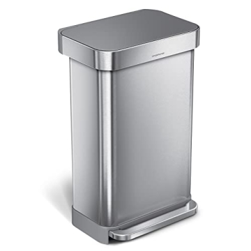 simplehuman 45 Liter Hands-Free Kitchen Step Trash Can with Soft-Close Lid