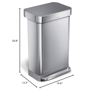 Simplehuman Stainless Steel Hands-Free Trash Can 45L
