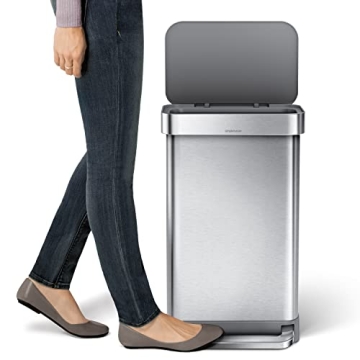 Simplehuman Stainless Steel Hands-Free Trash Can 45L