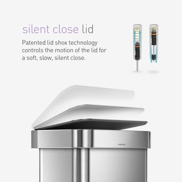 Simplehuman Stainless Steel Hands-Free Trash Can 45L