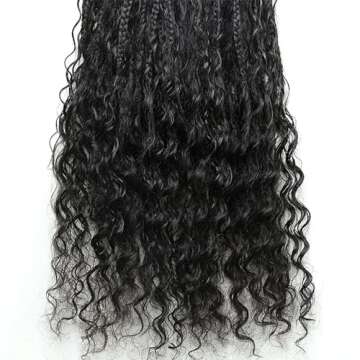 Crochet Human Hair Boho Box Braids with Human Hair Curls Pre-looped Crochet Braids Synthetic Braids with Human Hair Curly for Black Women 18inch 1Pack 40Strands