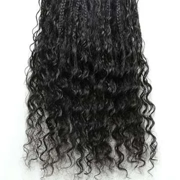 Crochet Human Hair Boho Box Braids with Human Hair Curls Pre-looped Crochet Braids Synthetic Braids with Human Hair Curly for Black Women 18inch 1Pack 40Strands