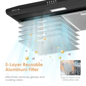 SOONYE Premium 30 inch Under Cabinet Range Hood, Efficient & Stylish