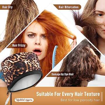 Luxebell Hair Steamer Deep Conditioning Heat Cap Adjustable Hair Care Heating Cap with Intelligent P...