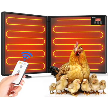 Remote Controlled Chicken Coop Heater - 180W Foldable Radiant Heat for Winter