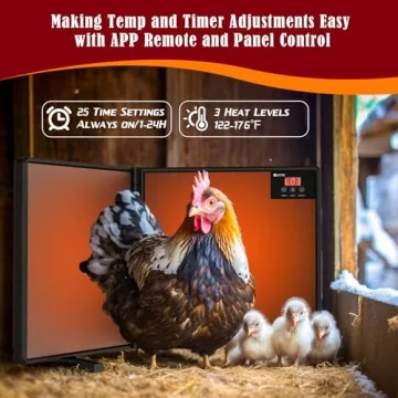 Winter Chicken Coop Heater with Remote Control and Timer