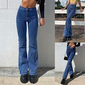 MASZONE Y2K Fashion Jeans - Stylish Patchwork Denim Pants