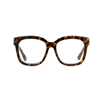 JIM HALO Oversized Blue Light Glasses – Stylish Tortoise Design for Eye Protection
