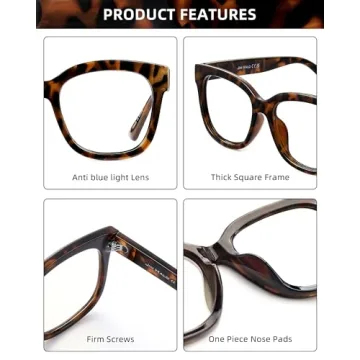 Stylish JIM HALO Oversized Blue Light Glasses for Women