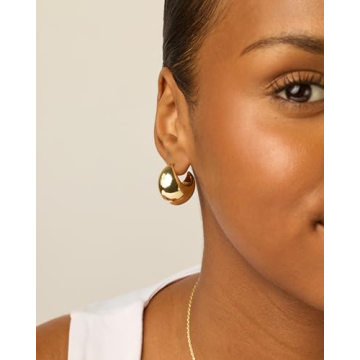 PAVOI Rhodium Plated Lightweight Statement Hoop Earrings