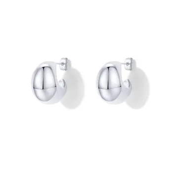 PAVOI Rhodium Plated Lightweight Statement Hoop Earrings