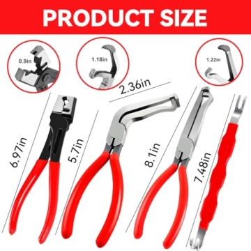 4-Piece Automotive Electrical Disconnect Pliers Kit for Easy Connector Removal