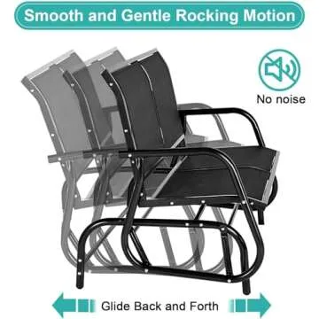Esright Outdoor Glider Bench for Outside Patio Gliders Porch Glider Swing Loveseat with Steel Frame for Backyard Garden for 2 Persons