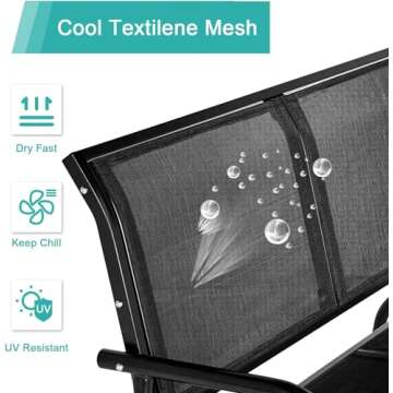 Esright Outdoor Glider Bench for Outside Patio Gliders Porch Glider Swing Loveseat with Steel Frame for Backyard Garden for 2 Persons