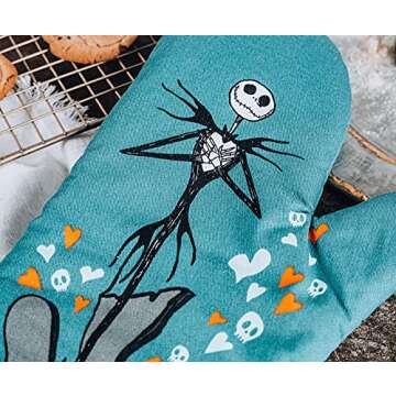 Ukonic The Nightmare Before Christmas Jack and Sally Oven Mitt | Official Disney Kitchen Accessories...
