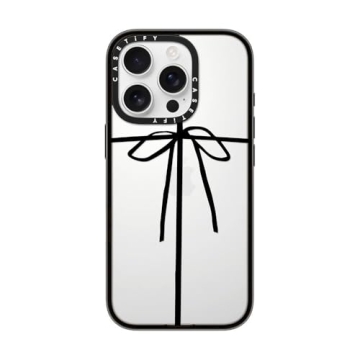 CASETiFY Compact Case for iPhone 16 Pro [Lightweight / 4 ft. 2X Military Grade Drop Protection/Slim] - Wrapped in A Bow - Clear Black