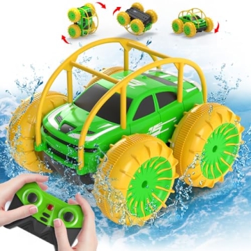 MaxTronic Amphibious Remote Control Car, Rechargeable RC Cars Toy 360° Flips Rotation Stunt Crawler...