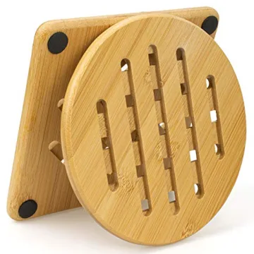 Lawei Bamboo Trivet Set Durable Heat Resistant Coasters