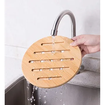 Lawei Bamboo Trivet Set Durable Heat Resistant Coasters