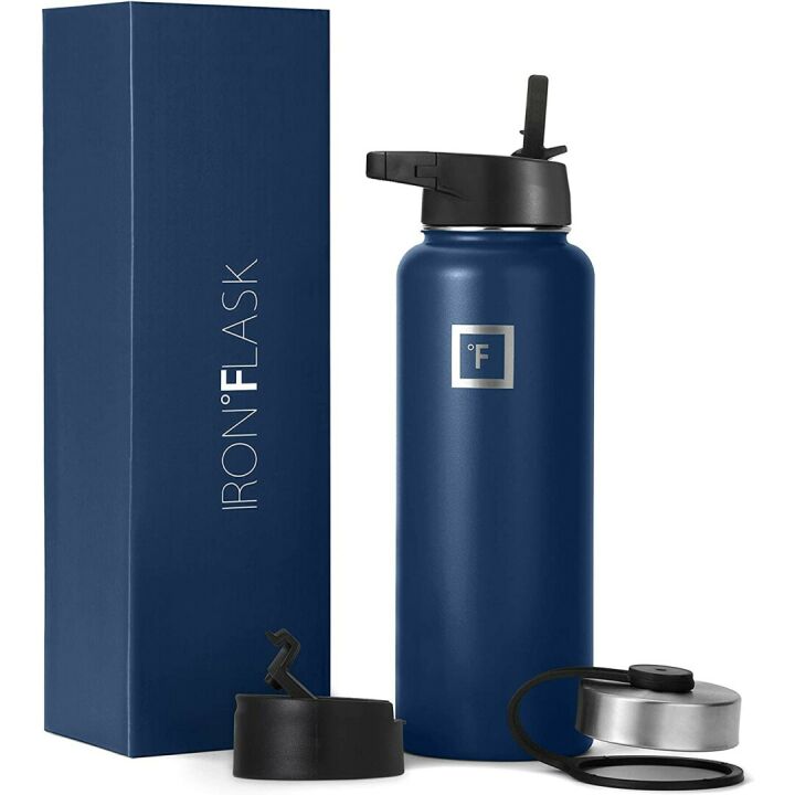 IRON °FLASK 40 Oz Sports Water Bottle with 3 Lids