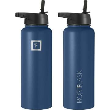 IRON °FLASK 40 Oz Sports Water Bottle with 3 Lids
