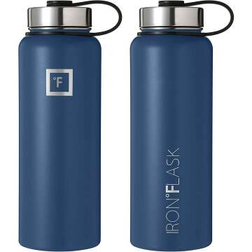 IRON °FLASK 40 Oz Sports Water Bottle with 3 Lids