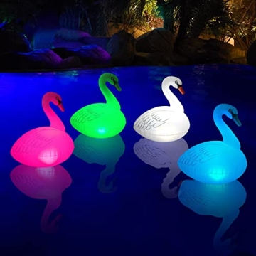 Goallim Swan Floating Pool Lights - Solar Powered 4 PCS