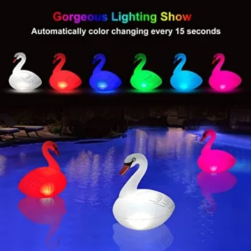 Goallim Swan Floating Pool Lights - Solar Powered 4 PCS