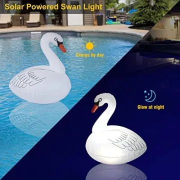 Goallim Swan Floating Pool Lights - Solar Powered 4 PCS
