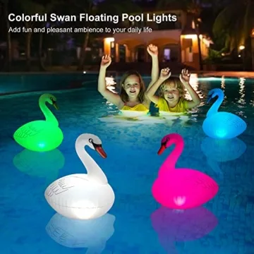 Goallim Swan Floating Pool Lights - Solar Powered 4 PCS