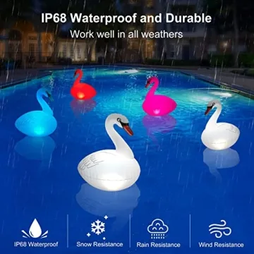 Goallim Swan Floating Pool Lights - Solar Powered 4 PCS