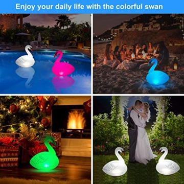 Goallim Swan Floating Pool Lights - Solar Powered 4 PCS