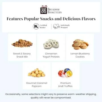 Broadway Basketeers Gourmet Chocolate Gift Tower - Birthday Snack Box with Sweet and Savory Treats