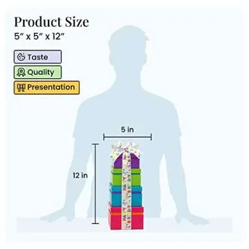 Broadway Basketeers Gourmet Chocolate Gift Tower - Birthday Snack Box with Sweet and Savory Treats