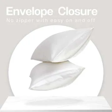 MR&HM Satin Pillowcase for Hair and Skin, Silk Satin Pillowcase 2 Pack, Standard Size Pillow Cases Set of 2, Silky Pillow Cover with Envelope Closure (20x26, Ivory)