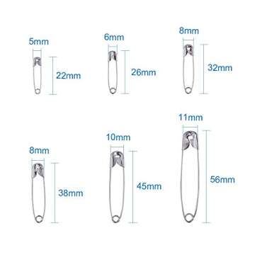 KISSITTY 220-Count Safety Pins Set for Crafts and Sewing