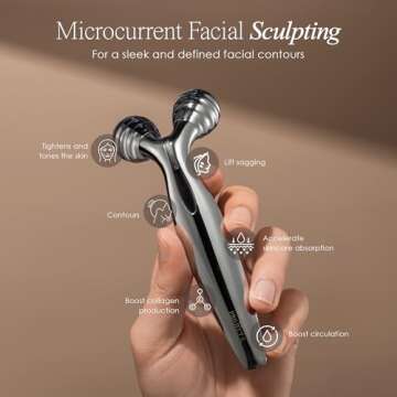 VORA Microcurrent Facial Roller by Project E Beauty | 3D Face & Body Massager | Instant Face Lift & ...