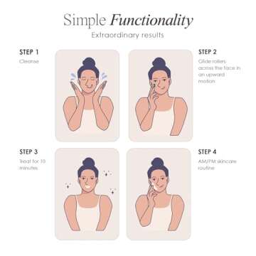 VORA Microcurrent Facial Roller by Project E Beauty | 3D Face & Body Massager | Instant Face Lift & V-Shape | Collagen Boost | Tightens Skin | Anti-Aging | Roller Tightens Skin | Solar Powered