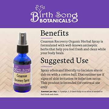 Organic Cesarean Recovery Spray for New Moms - 2oz