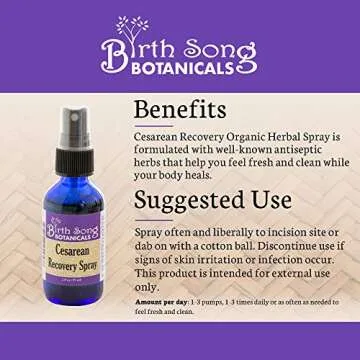 Organic Cesarean Recovery Spray for New Moms - 2oz