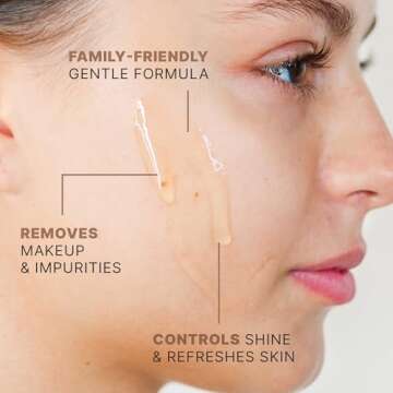 Face Wash - USA Made with Natural & Organic Ingredients, Facial Cleanser for Acne Prone, Combination & Oily Skin, Non Toxic Face Wash for Sensitive Skin, Gentle Cleanser for Women & Men (4 Fl Oz)