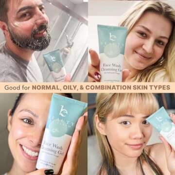 Face Wash - USA Made with Natural & Organic Ingredients, Facial Cleanser for Acne Prone, Combination & Oily Skin, Non Toxic Face Wash for Sensitive Skin, Gentle Cleanser for Women & Men (4 Fl Oz)