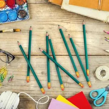 Zhanmai 24 Pieces Checking Erasable Pencils Pencils Pre-Sharpened #2 HB with Erasable Tops for Checking Map Coloring Tests Grading(Green)