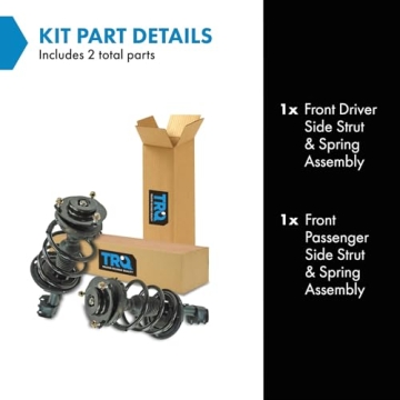 TRQ Front Strut & Coil Spring Assembly Set Driver & Passenger Sides for 09-14 Toyota Venza